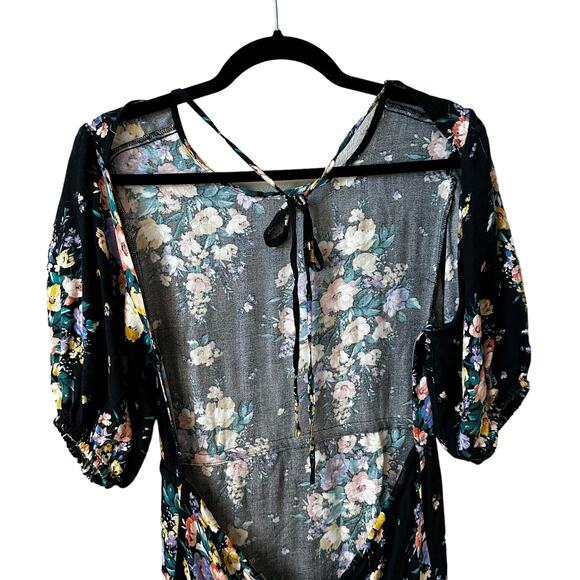 O'neill Womens Open Back Floral Alta Midi Dress Black Black Small Whimsigoth Y2K - Picture 8 of 12